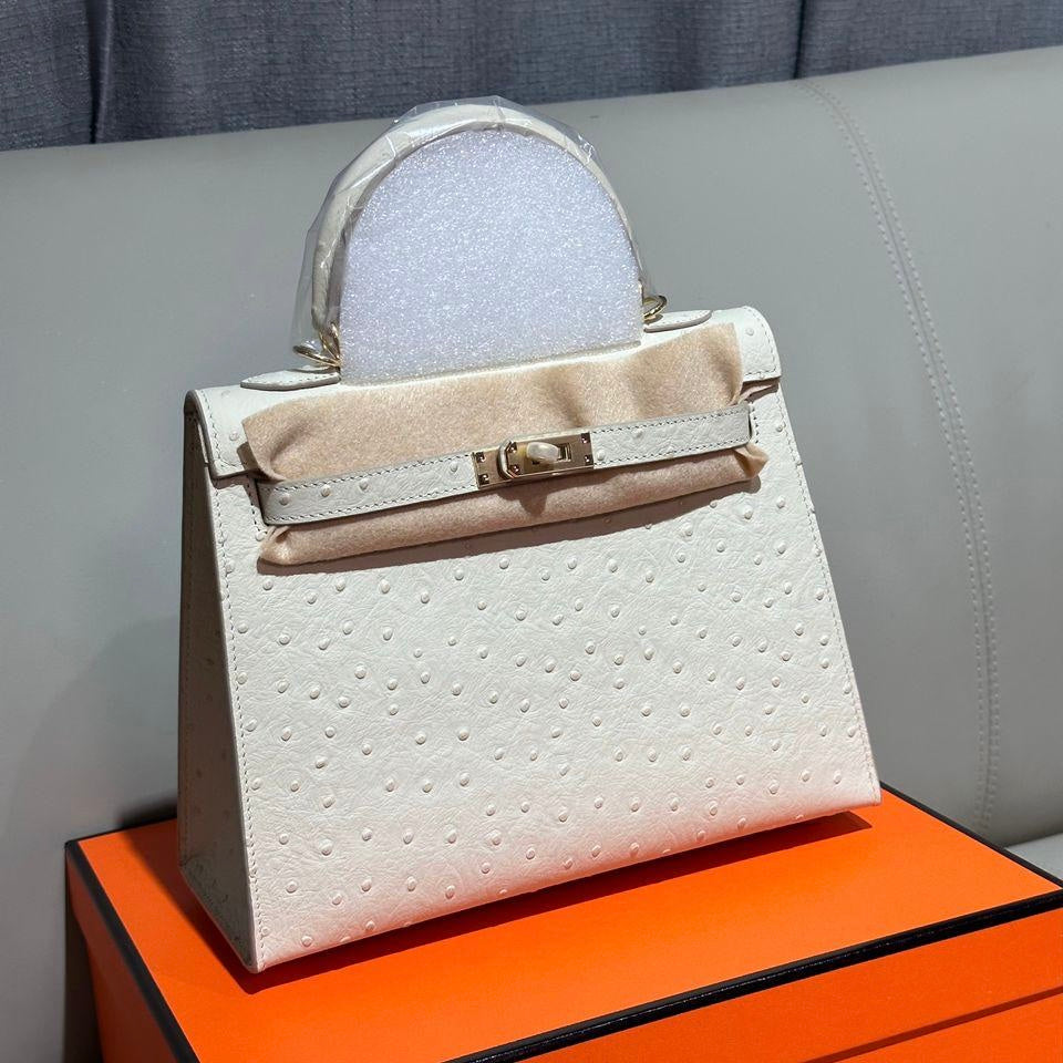 Medium Kelly Ostrich Bag