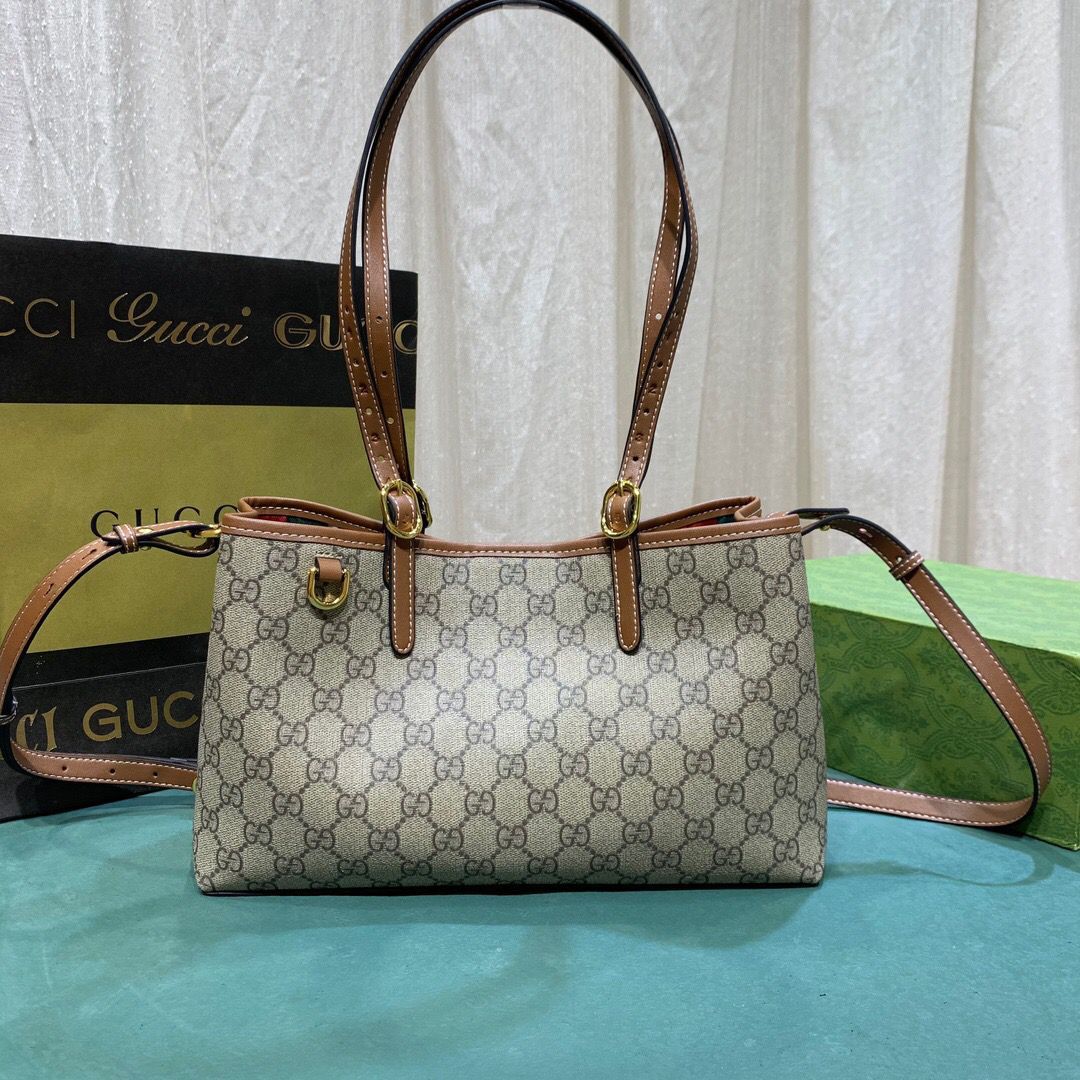 GG Emblem Small Tote Bag