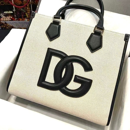 Canvas Shopper With Calfskin Bag