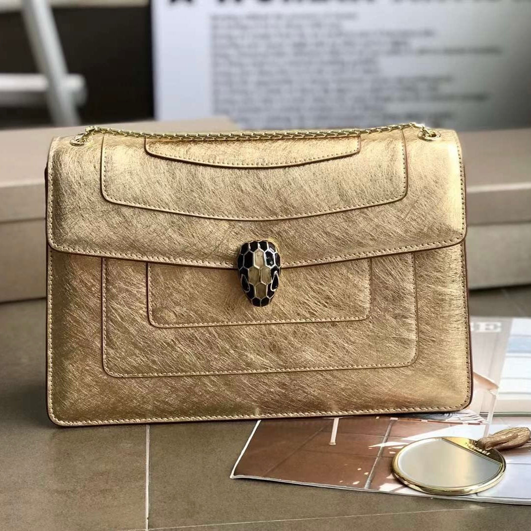 Serpenti Forever East-West Shoulder Snake Leather Bag