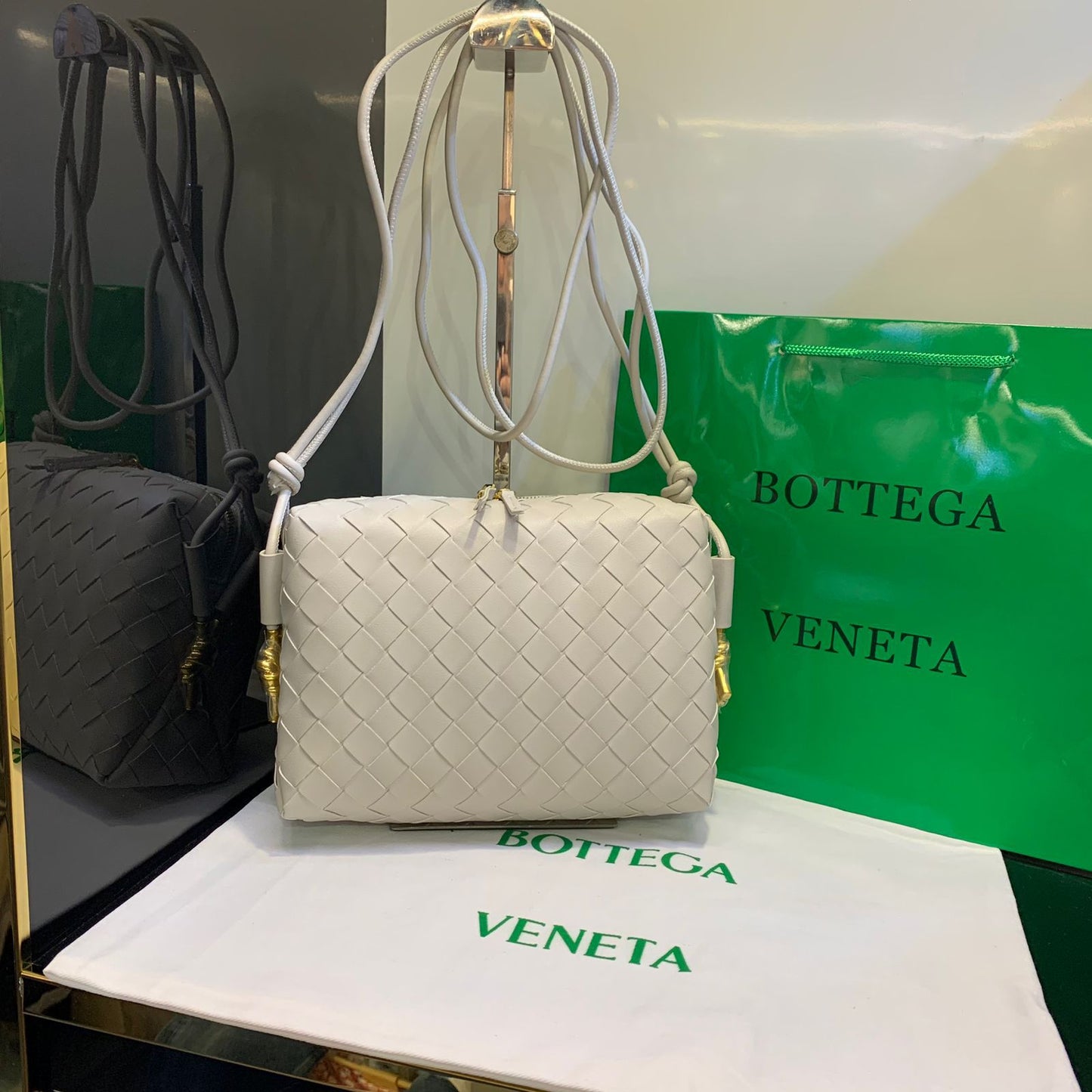 Mini Loop Crossbody in Intrecciato Leather Bag