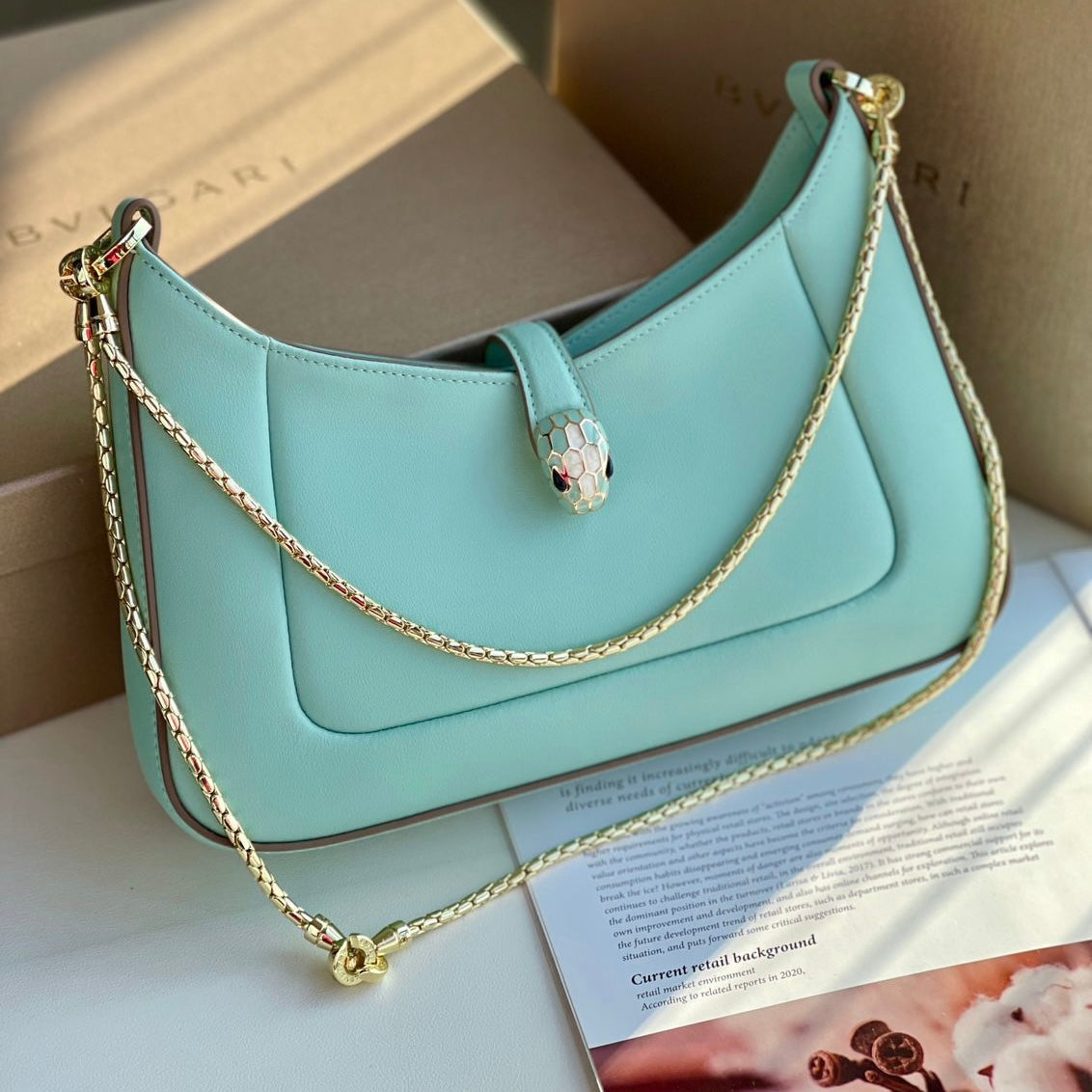 Serpenti Baia Shoulder Soft leather Bag