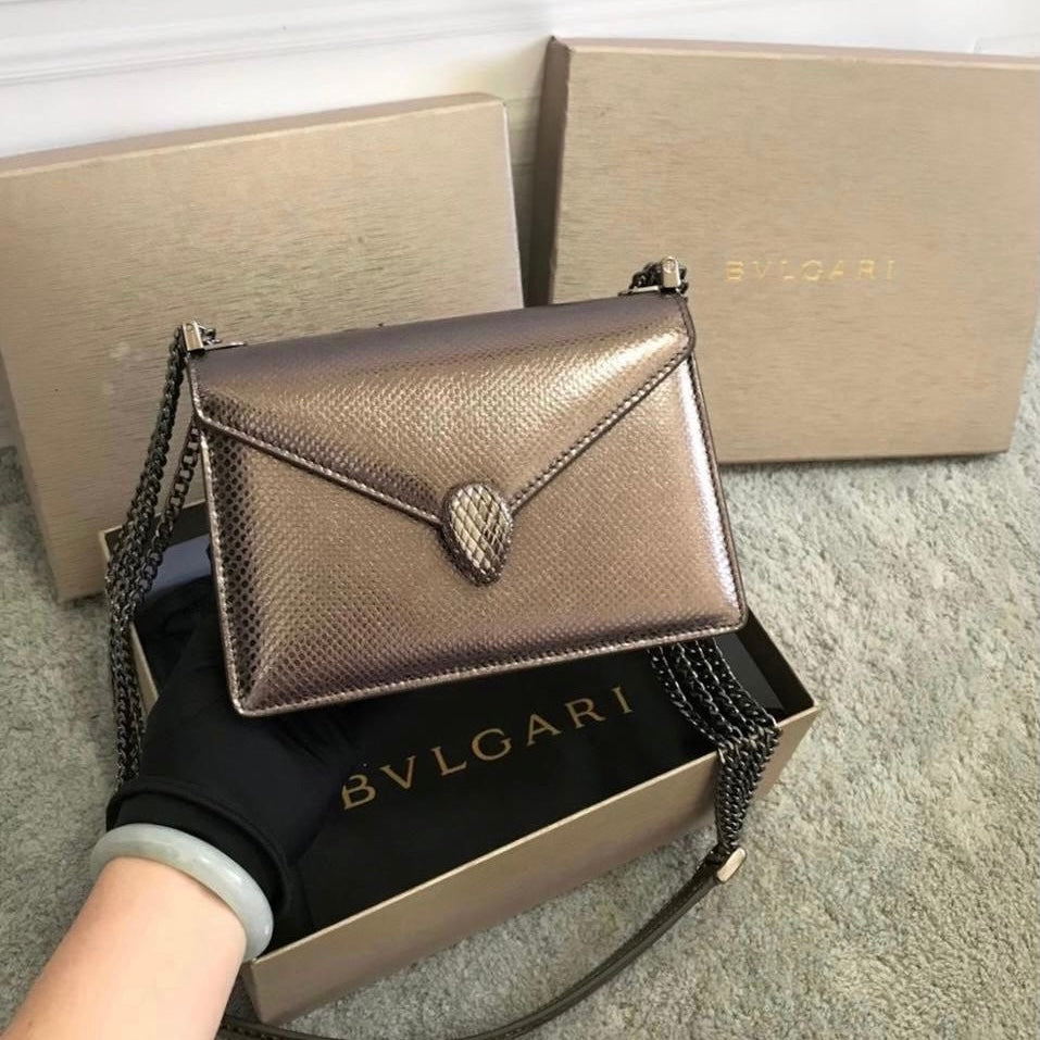Serpenti Forever Shoulder Metallic Bag