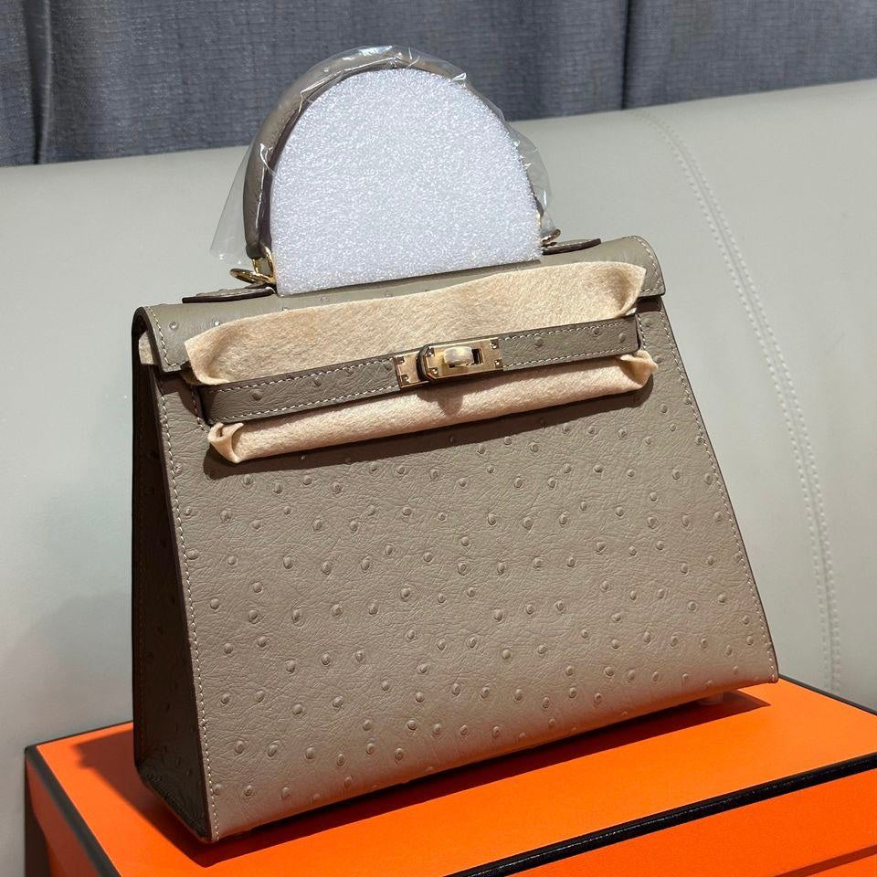 Medium Kelly Ostrich Bag