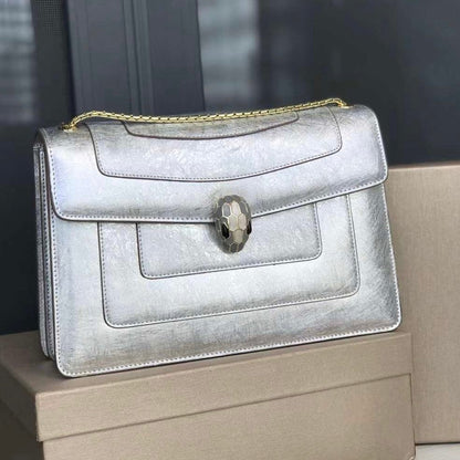 Serpenti Forever East-West Shoulder Snake Leather Bag
