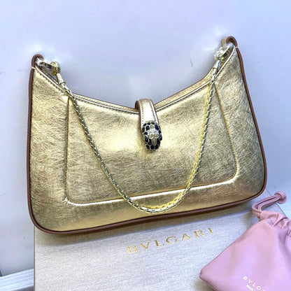 Serpenti Baia Shoulder Calf Leather Bag