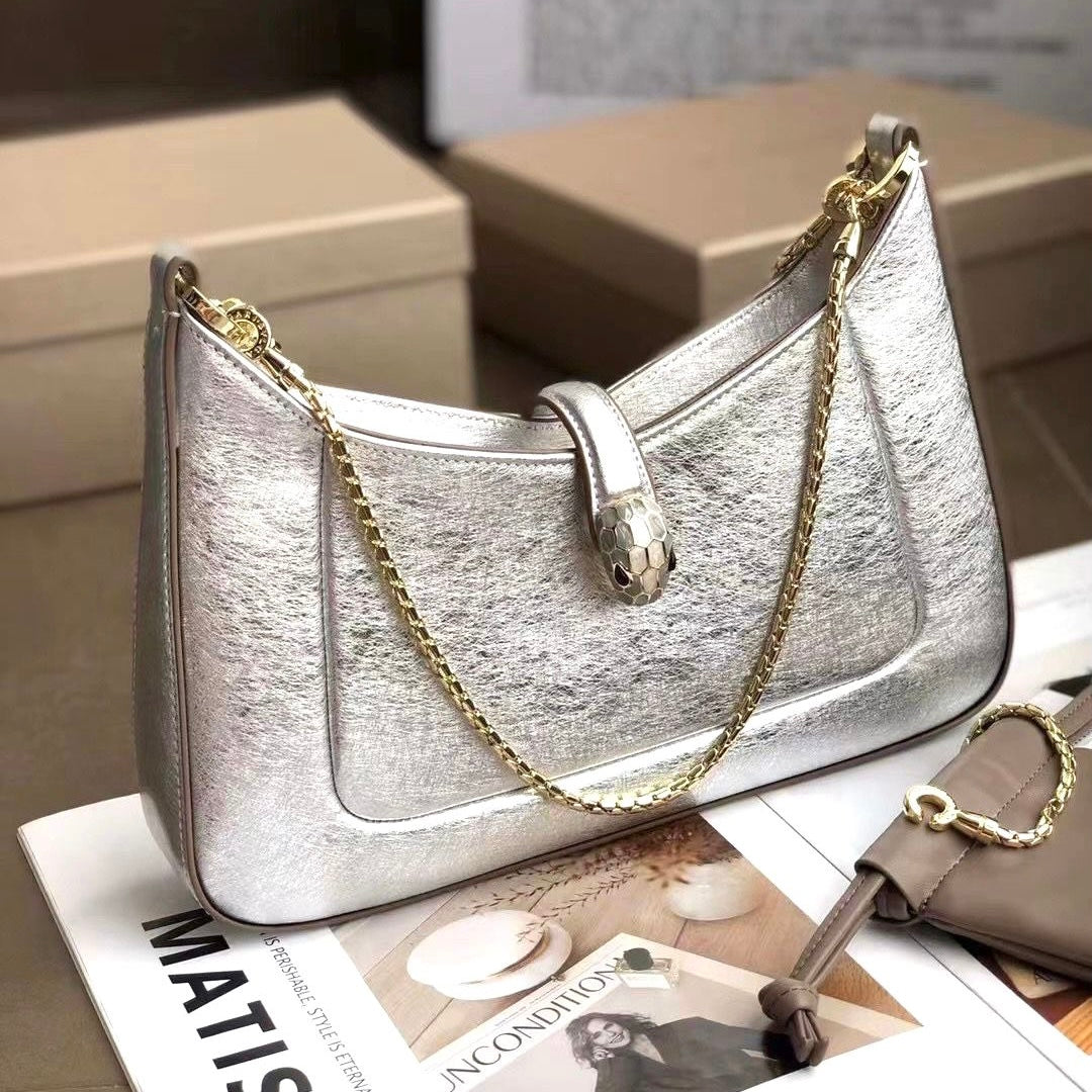 Serpenti Baia Shoulder Calf Leather Bag