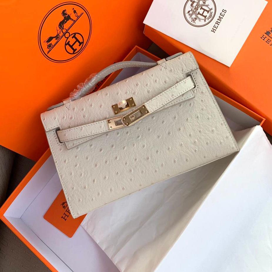 Small Kelly Ostrich Bag