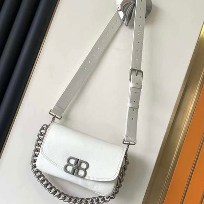 large BB Soft Flap Leather Shoulder Bag