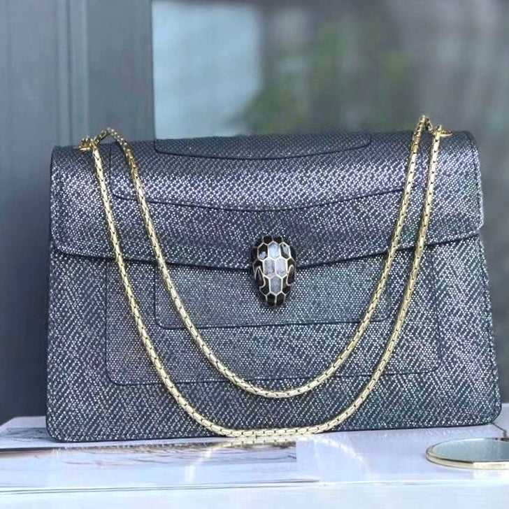 Serpenti Forever East-West Shoulder Snake Leather Bag
