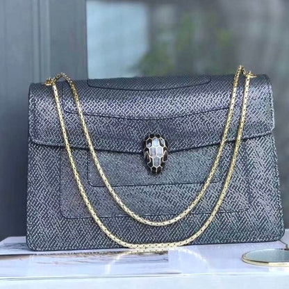 Serpenti Forever East-West Shoulder Snake Leather Bag