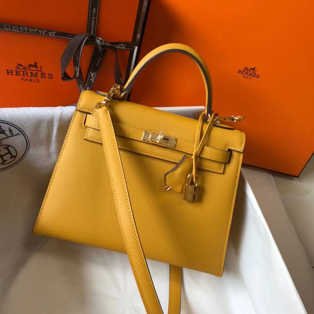 Kelly 25Cm Caviar leather Bag
