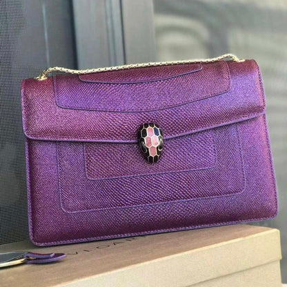 Serpenti Forever East-West Shoulder Snake Leather Bag