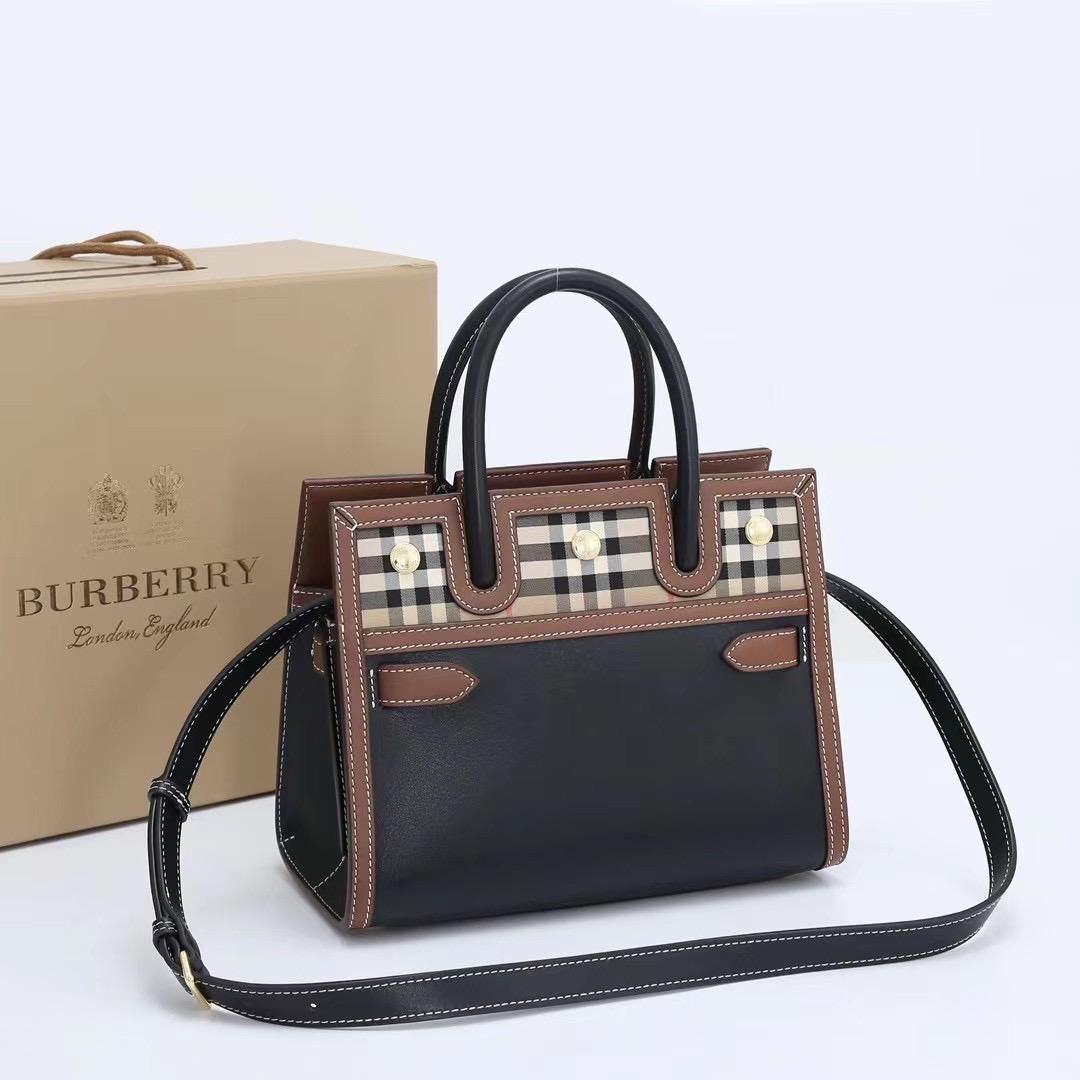 Mini Tote Leather and Vintage Check Bag