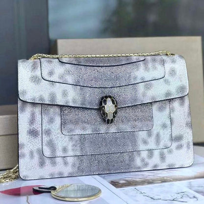 Serpenti Forever East-West Shoulder Snake Leather Bag