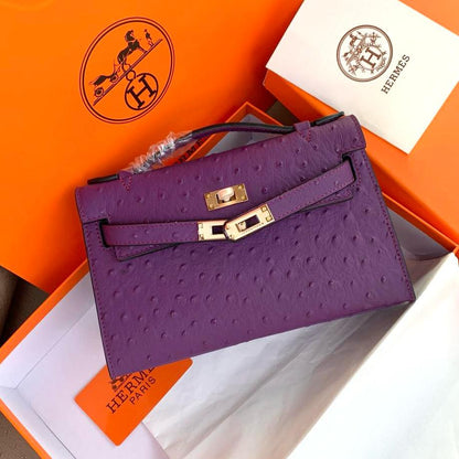 Small Kelly Ostrich Bag