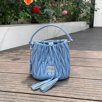 Matelassé Bappa Leather Bucket Bag