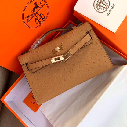 Small Kelly Ostrich Bag