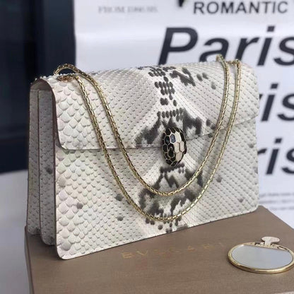 Serpenti Forever East-West Shoulder Snake Leather Bag