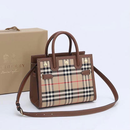 Mini Tote Leather and Vintage Check Bag
