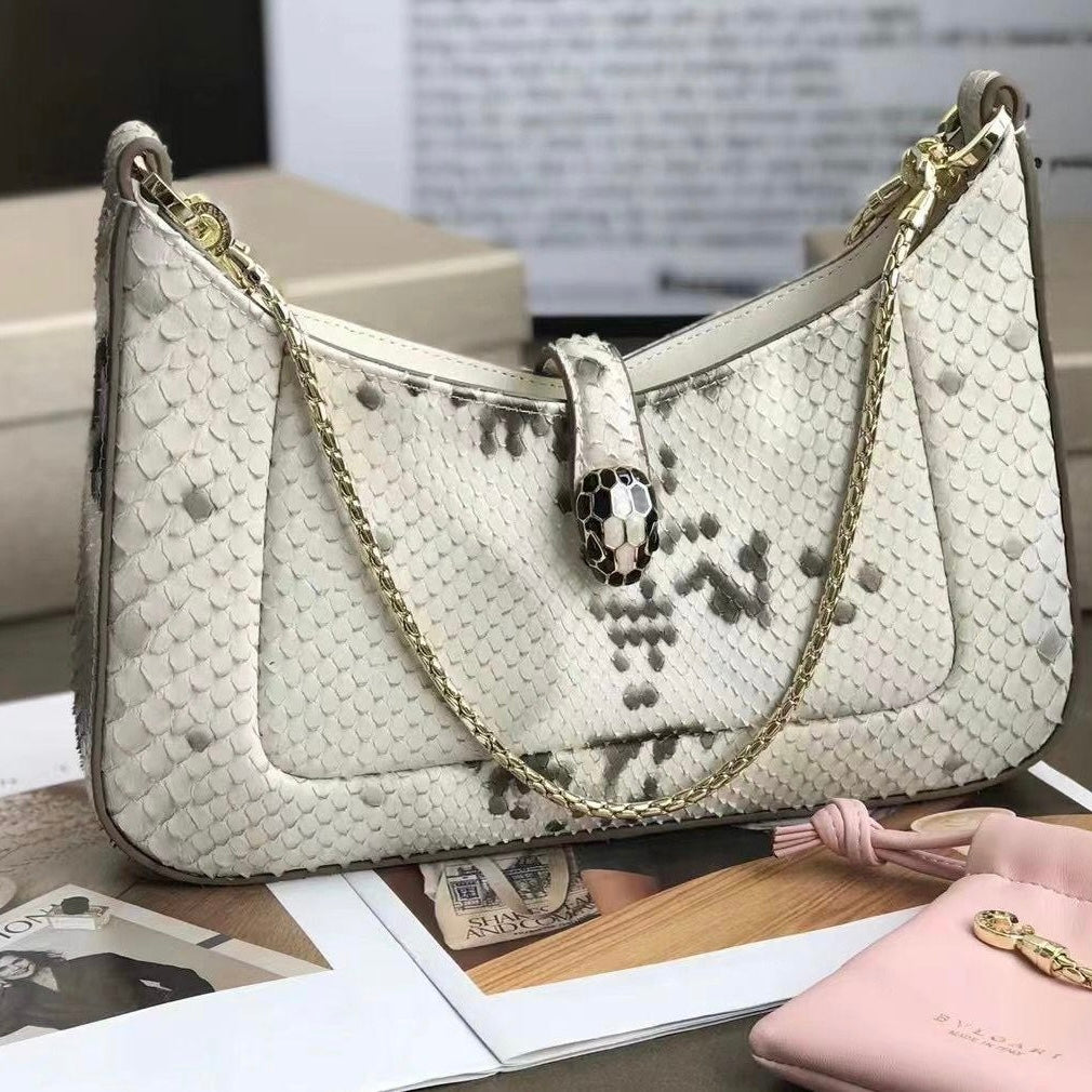 Serpenti Baia Shoulder Calf Leather Bag