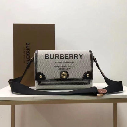 note horseferry print canvas crossbody bag