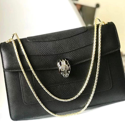 Serpenti Forever East-West Shoulder Snake Leather Bag