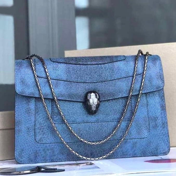 Serpenti Forever East-West Shoulder Snake Leather Bag