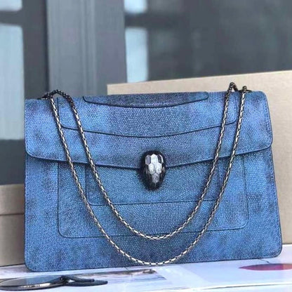Serpenti Forever East-West Shoulder Snake Leather Bag