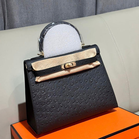 Medium Kelly Ostrich Bag