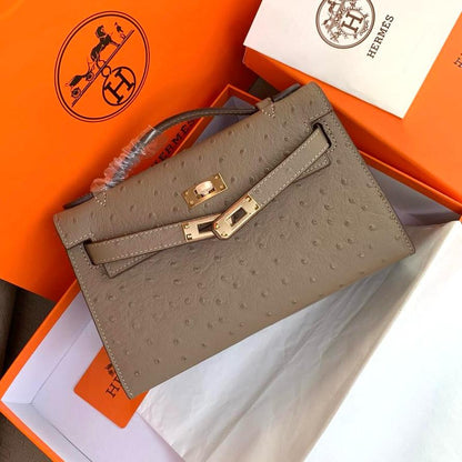 Small Kelly Ostrich Bag