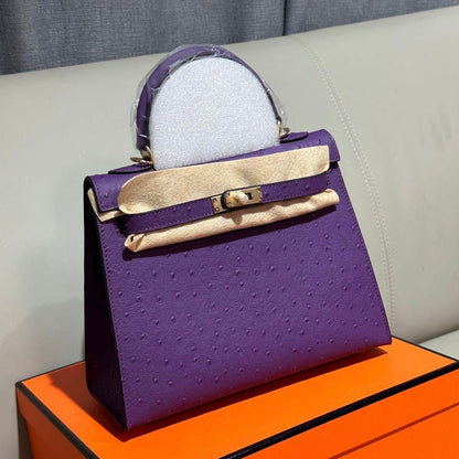 Medium Kelly Ostrich Bag