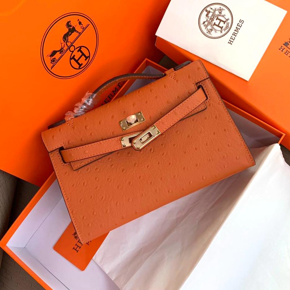 Small Kelly Ostrich Bag