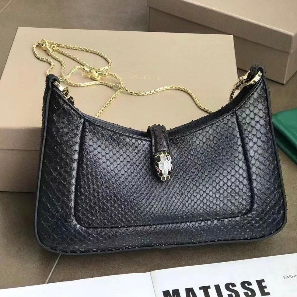 Serpenti Baia Shoulder Calf Leather Bag