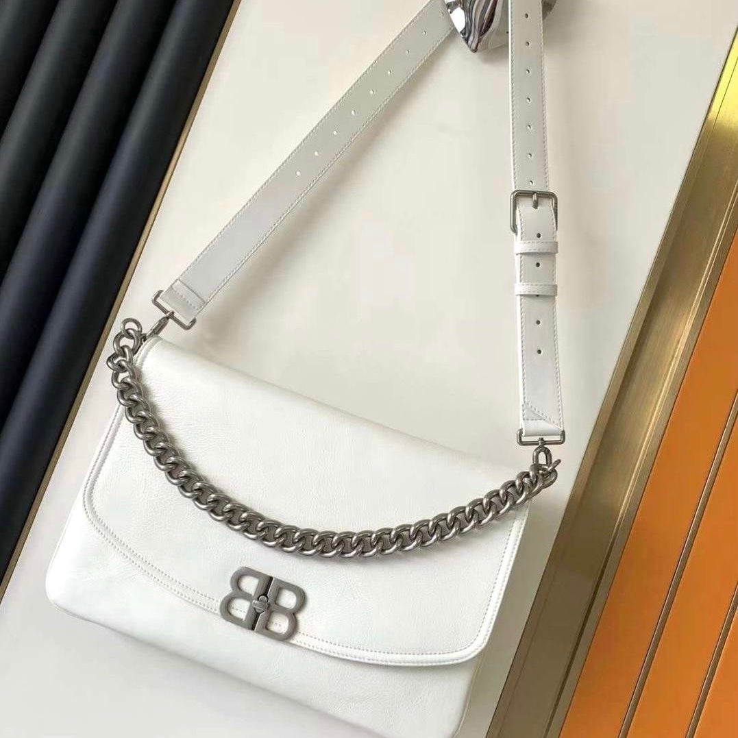 large BB Soft Flap Leather Shoulder Bag
