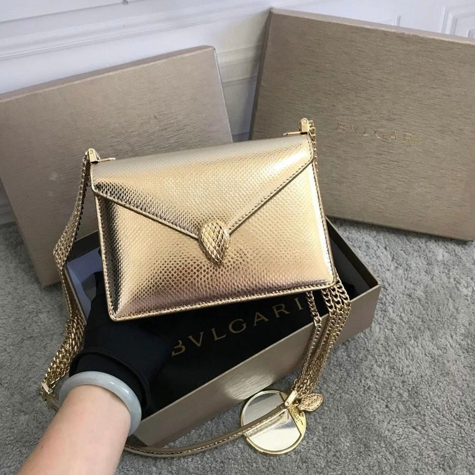 Serpenti Forever Shoulder Metallic Bag