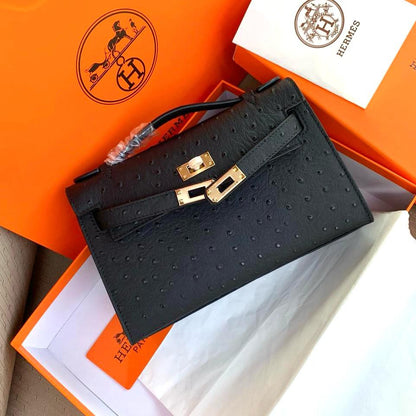 Small Kelly Ostrich Bag