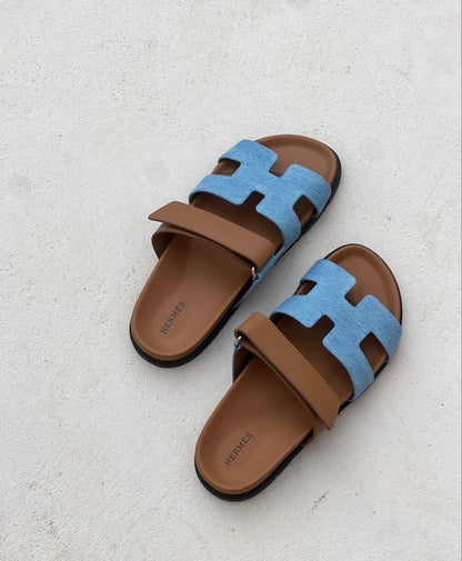 Iconic H-Cut Leather Sandals