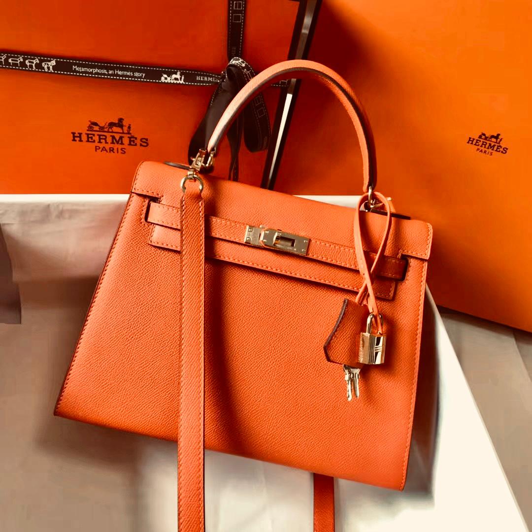 Kelly 25Cm Caviar leather Bag