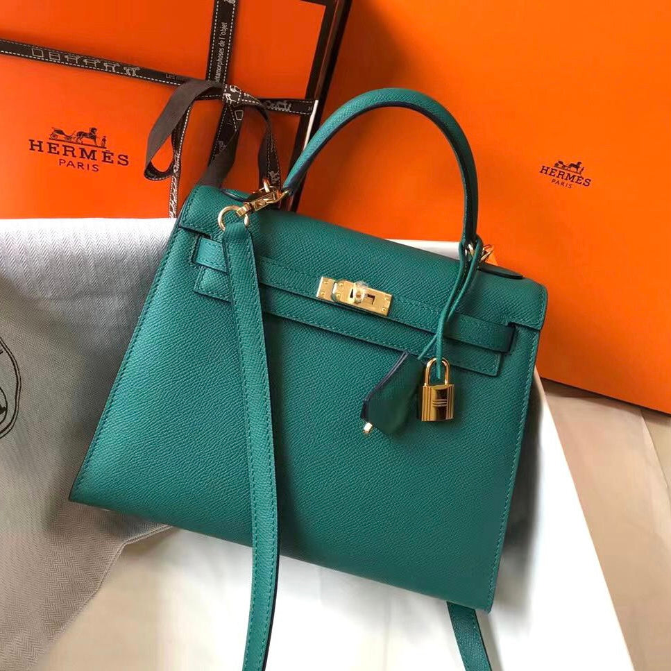 Kelly 25Cm Caviar leather Bag